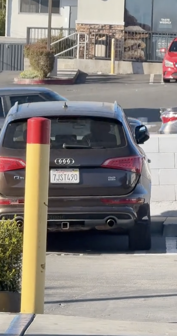 an audi in a parking lot